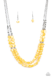 PRE-ORDER - Paparazzi Staycation Status - Yellow - Necklace & Earrings - $5 Jewelry with Ashley Swint