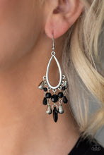 Load image into Gallery viewer, Paparazzi Summer Catch - Black - Silver Teardrop - Earrings - $5 Jewelry with Ashley Swint