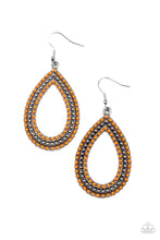 Load image into Gallery viewer, Paparazzi Tear Tracks - Orange Seed Beads - Earrings - $5 Jewelry with Ashley Swint