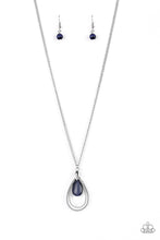 Load image into Gallery viewer, Paparazzi Teardrop Tranquility - Blue Moonstone - Silver Teardrops - Necklace &amp; Earrings - $5 Jewelry with Ashley Swint