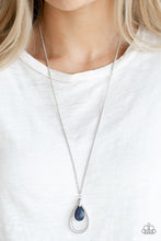 Load image into Gallery viewer, Paparazzi Teardrop Tranquility - Blue Moonstone - Silver Teardrops - Necklace &amp; Earrings - $5 Jewelry with Ashley Swint