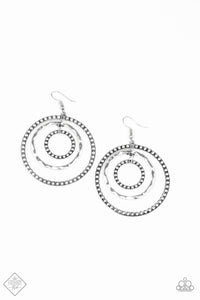 Paparazzi Texture Takeover - Silver - Earrings - Trend Blend / Fashion Fix March 2020 - $5 Jewelry with Ashley Swint