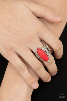 PRE-ORDER - Paparazzi This BADLAND Is My BADLAND - Red Stone - Ring - $5 Jewelry with Ashley Swint