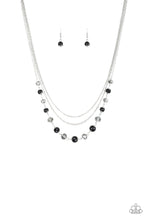 Load image into Gallery viewer, Paparazzi Tour de Demure - Black - Sparkling Crystal Beads - Silver Chains - Necklace &amp; Earrings - $5 Jewelry with Ashley Swint