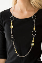 Load image into Gallery viewer, Paparazzi Very Visionary - Yellow Beads - Silver Chain Necklace &amp; Earrings - $5 Jewelry With Ashley Swint