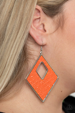 Paparazzi Woven Wanderer - Orange - Earrings - $5 Jewelry with Ashley Swint
