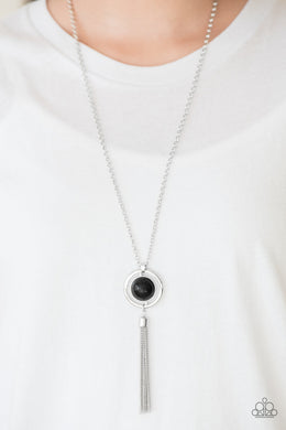 Paparazzi Always Front and Center - Black - Necklace & Earrings - $5 Jewelry With Ashley Swint