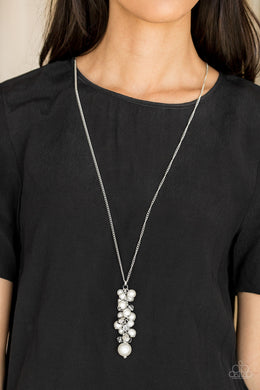 Paparazzi Ballroom Belle - White Pearls - Necklace and matching Earrings - $5 Jewelry With Ashley Swint