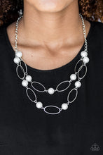 Load image into Gallery viewer, Paparazzi Best Of Both POSH-ible Worlds - White - Pearls - Silver Necklace &amp; Earrings - $5 Jewelry With Ashley Swint