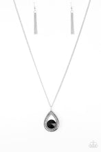 Load image into Gallery viewer, Paparazzi Castle Cabaret - Black Rhinestone - Silver Teardrop - Necklace and matching Earrings - $5 Jewelry With Ashley Swint