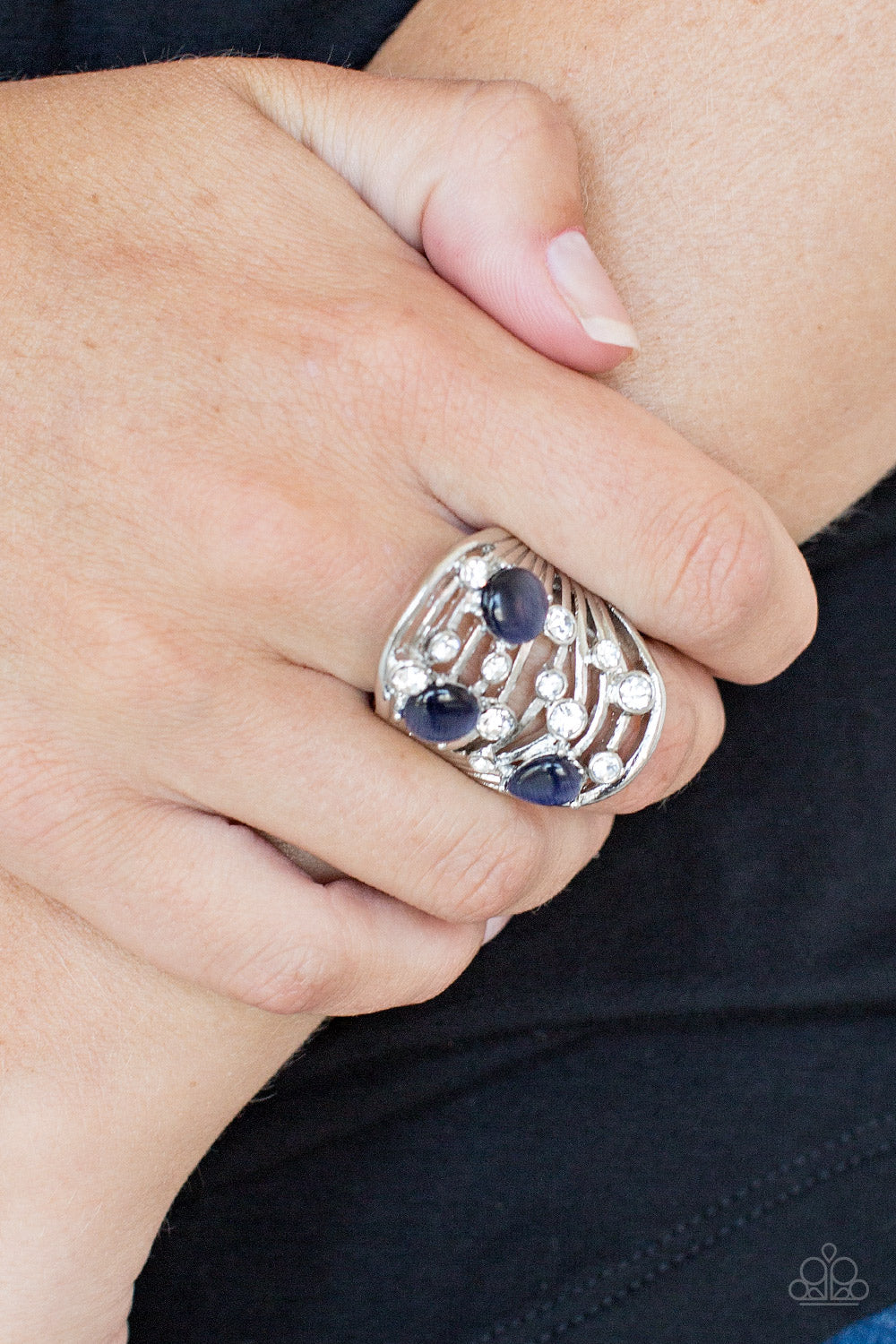 Paparazzi blue moonstone ring deals