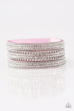 Load image into Gallery viewer, Paparazzi Dangerously Drama Queen - Purple  Suede Band - White Rhinestones - Silver Chains - Wrap / Snap Bracelet - $5 Jewelry With Ashley Swint
