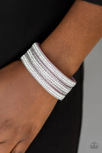 Load image into Gallery viewer, Paparazzi Dangerously Drama Queen - Purple  Suede Band - White Rhinestones - Silver Chains - Wrap / Snap Bracelet - $5 Jewelry With Ashley Swint
