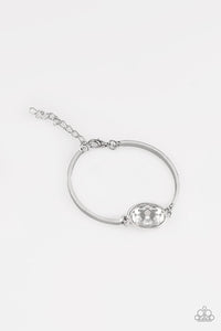 Paparazzi Definitely Dashing - White Gem - Silver Bracelet - $5 Jewelry With Ashley Swint
