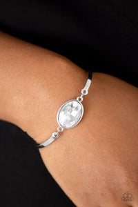 Paparazzi Definitely Dashing - White Gem - Silver Bracelet - $5 Jewelry With Ashley Swint