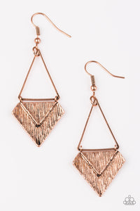 Paparazzi Desert Treasure - Copper - Earrings - $5 Jewelry With Ashley Swint