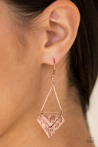 Paparazzi Desert Treasure - Copper - Earrings - $5 Jewelry With Ashley Swint