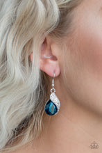 Load image into Gallery viewer, Paparazzi Accessories - Easy Elegance - Blue - Teardrop Gem - White Rhinestone Earrings - $5 Jewelry With Ashley Swint