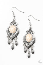 Load image into Gallery viewer, Paparazzi Enchantingly Environmentalist - White Stone - Silver Earrings - $5 Jewelry With Ashley Swint