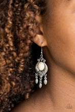 Load image into Gallery viewer, Paparazzi Enchantingly Environmentalist - White Stone - Silver Earrings - $5 Jewelry With Ashley Swint