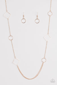 Paparazzi Full Frame - Rose Gold - Necklace and matching Earrings - $5 Jewelry With Ashley Swint