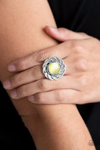 Load image into Gallery viewer, Paparazzi Gardenia Glow - Yellow Moonstone - Silver Ring - $5 Jewelry With Ashley Swint