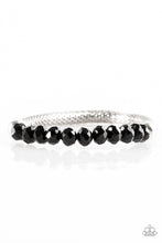 Load image into Gallery viewer, Paparazzi Glamorously Grunge - Black Beads - Silver Mesh Stretchy Bracelet - $5 Jewelry With Ashley Swint