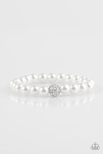 Load image into Gallery viewer, Paparazzi Im Here For The Bride - White - Pearly Beads - White Rhinestones - Stretchy Band - Bracelet - $5 Jewelry With Ashley Swint