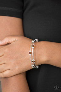 Paparazzi Into Infinity - Brown Beads - Silver Coil Bracelet - $5 Jewelry With Ashley Swint