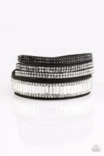 Load image into Gallery viewer, Paparazzi Just In SHOWTIME - Multi - Black Double Wrap Rhinestone Bracelet - $5 Jewelry With Ashley Swint