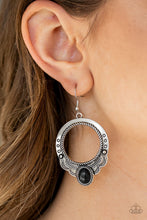 Load image into Gallery viewer, Paparazzi Natural Springs - Black Stone - Silver Hoop Earrings - $5 Jewelry With Ashley Swint