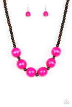 Load image into Gallery viewer, Paparazzi Oh My Miami - Pink - Wooden Beads - Necklace and matching Earrings - $5 Jewelry With Ashley Swint