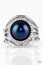 Load image into Gallery viewer, Paparazzi Pampered In Pearls - Blue Pearl - Silver Rhinestone Ring - $5 Jewelry With Ashley Swint