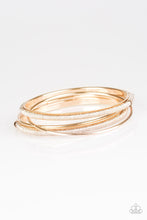 Load image into Gallery viewer, Paparazzi Pay A Hefty SHINE - Rose Gold Bangles - Set of 5 Bracelets - $5 Jewelry With Ashley Swint