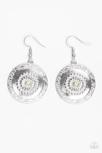Load image into Gallery viewer, Paparazzi Peppy Poppy - Yellow - Whimsical Daisy Pattern - Silver Earrings - $5 Jewelry With Ashley Swint