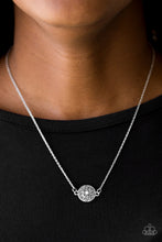 Load image into Gallery viewer, Paparazzi Pristinely Pasadena - White Rhinestone - Silver Necklace &amp; Earrings - $5 Jewelry With Ashley Swint