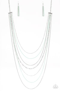 Paparazzi Radical Rainbows - Green - Silver Chain Necklace & Earrings - $5 Jewelry with Ashley Swint