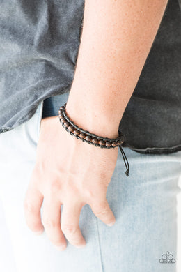 Paparazzi Rural Rover - Black - Earthy Wooden Beads - Sliding Knot Bracelet - $5 Jewelry With Ashley Swint