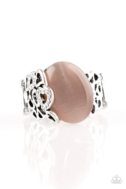 Paparazzi So In Love - Brown - Moonstone - White Rhinestones - Heart Ring - $5 Jewelry With Ashley Swint