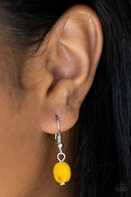 Load image into Gallery viewer, Paparazzi So SHORE Of Yourself - Yellow Beads - Silver Chains Necklace &amp; Earrings - $5 Jewelry With Ashley Swint