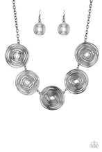 Load image into Gallery viewer, Paparazzi SOL-Mates - Black - Swirling Gunmetal Frames - Necklace &amp; Earrings - $5 Jewelry With Ashley Swint