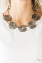 Load image into Gallery viewer, Paparazzi SOL-Mates - Black - Swirling Gunmetal Frames - Necklace &amp; Earrings - $5 Jewelry With Ashley Swint