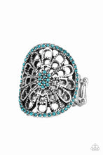 Load image into Gallery viewer, Paparazzi Springtime Shimmer - Blue Rhinestone - Silver Ring - $5 Jewelry with Ashley Swint
