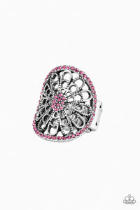 Paparazzi Springtime Shimmer - Pink Rhinestones - Ring - $5 Jewelry With Ashley Swint