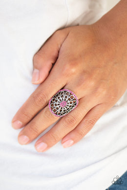 Paparazzi Springtime Shimmer - Pink Rhinestones - Ring - $5 Jewelry With Ashley Swint