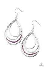 Load image into Gallery viewer, Paparazzi Start Each Day With Sparkle - Purple - Rhinestones - Silver Earrings - $5 Jewelry With Ashley Swint