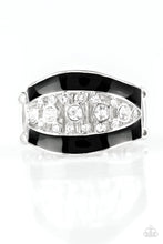Load image into Gallery viewer, Paparazzi Trending Treasure - Black - White Rhinestones - Silver Ring - $5 Jewelry With Ashley Swint
