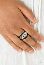 Load image into Gallery viewer, Paparazzi Trending Treasure - Black - White Rhinestones - Silver Ring - $5 Jewelry With Ashley Swint