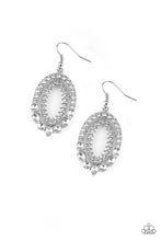 Load image into Gallery viewer, Paparazzi Trophy Shimmer - White Rhinestone - Silver Earrings - $5 Jewelry with Ashley Swint