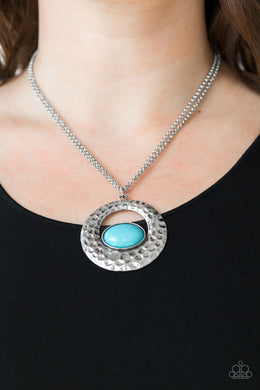 Paparazzi Viva Vivacious - Blue - Shimmery Silver Hammered Textures - Necklace & Earrings - $5 Jewelry With Ashley Swint